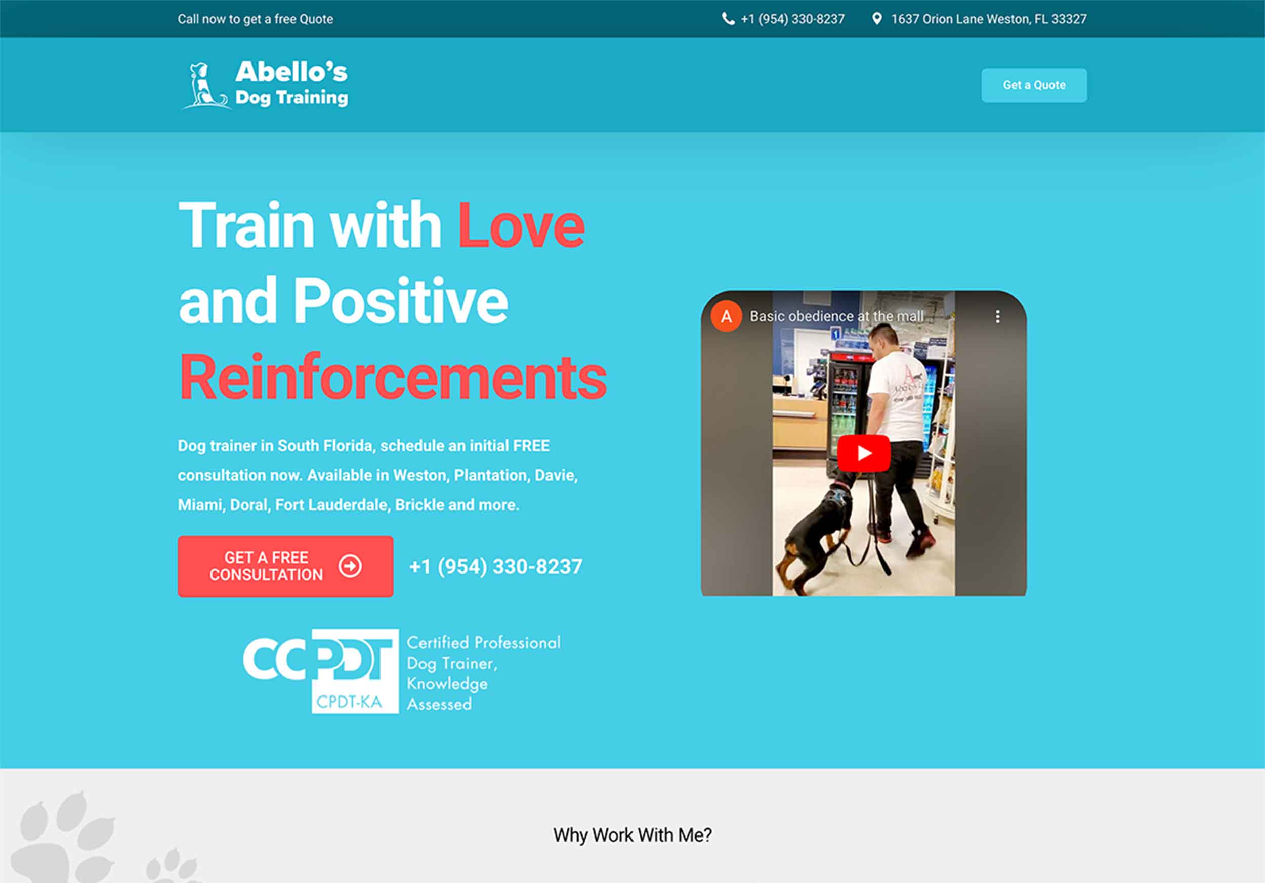 Abello's dog training website